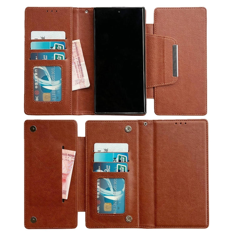 For Google Pixel 7 Multifunctional 7-Card Wallet Leather Phone Case(Brown) - Google Cases by PMC TechLife | Online Shopping South Africa | PMC TechLife | Buy Now Pay Later Mobicred