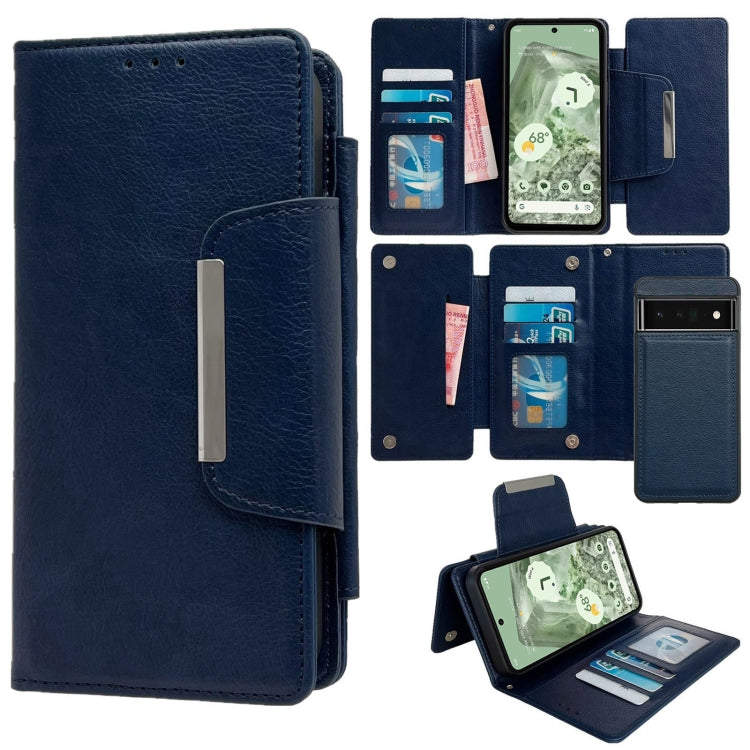 For Google Pixel 6 Pro Multifunctional 7-Card Wallet Leather Phone Case(Royal Blue) - Google Cases by PMC TechLife | Online Shopping South Africa | PMC TechLife | Buy Now Pay Later Mobicred
