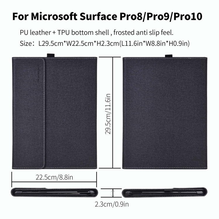 For Microsoft Surface Pro 10 Cloth Texture PC Tablet Protective Case(Black) - free shipping - PMC TechLife - Order now!