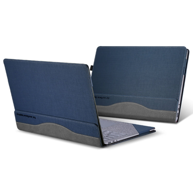For Microsoft Surface Laptop 6 15 inch Laptop PU Leather Protective Case(Deep Blue) - Others by PMC TechLife | Online Shopping South Africa | PMC TechLife | Buy Now Pay Later Mobicred