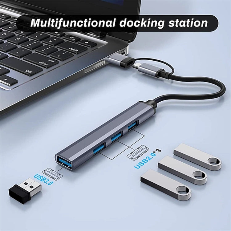 809-A 6 in 1 USB+Type-C to USB Multifunctional Docking Station HUB Adapter - USB HUB by PMC Jewellery | Online Shopping South Africa | PMC Jewellery | Buy Now Pay Later Mobicred