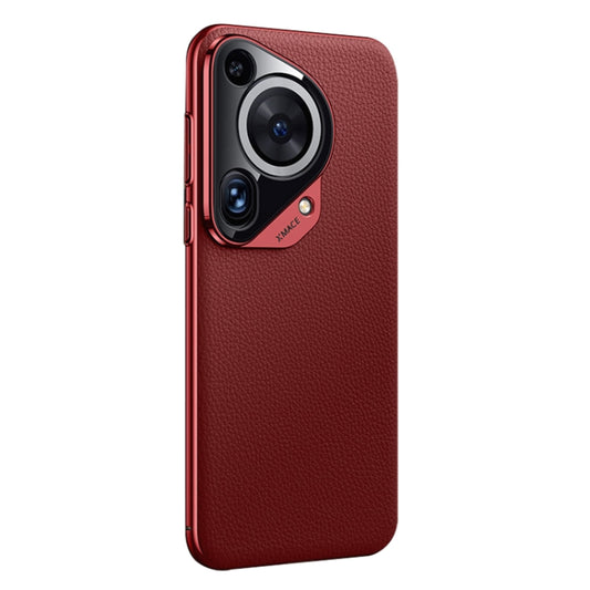 For Huawei Pura 70 Ultra Litchi Texture Genuine Leather Phone Case(Red) - Huawei Cases by PMC Jewellery | Online Shopping South Africa | PMC Jewellery | Buy Now Pay Later Mobicred