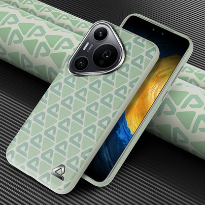 For Huawei Pura 70 Pro / Pro+ Plain Leather Printed Cooling Phone Case(Green) - Huawei Cases by PMC Jewellery | Online Shopping South Africa | PMC Jewellery | Buy Now Pay Later Mobicred