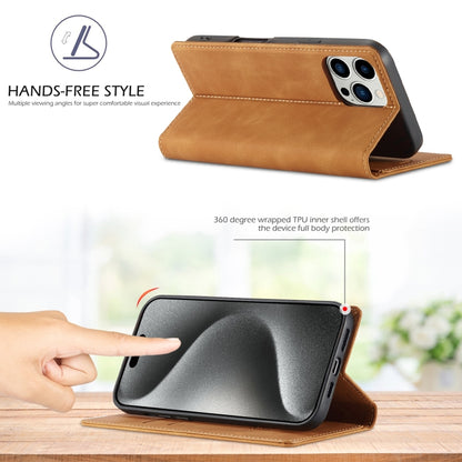 For iPhone 16 Pro LC.IMEEKE Strong Magnetism Microfiber Leather Phone Case(Brown) - iPhone 16 Pro Cases by LC.IMEEKE | Online Shopping South Africa | PMC Jewellery | Buy Now Pay Later Mobicred