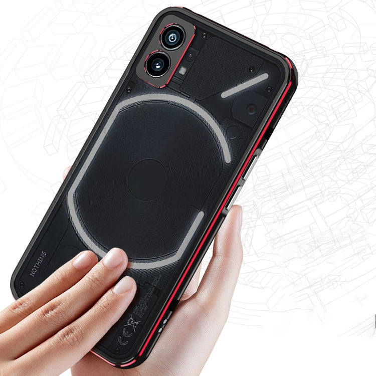 For Nothing Phone 2a Aurora Series Metal Frame Protective Phone Case(Black Blue) - More Brand by PMC TechLife | Online Shopping South Africa | PMC TechLife | Buy Now Pay Later Mobicred