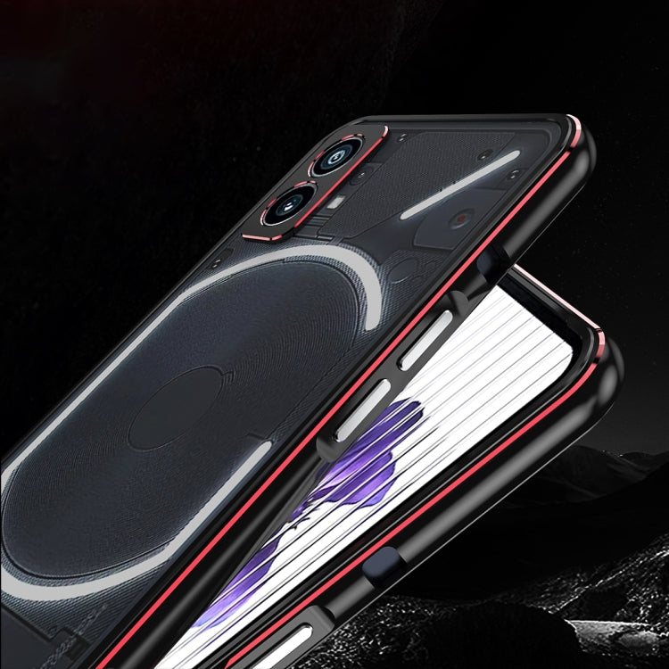 For Nothing Phone 2a Aurora Series Metal Frame Protective Phone Case(Black Blue) - More Brand by PMC TechLife | Online Shopping South Africa | PMC TechLife | Buy Now Pay Later Mobicred