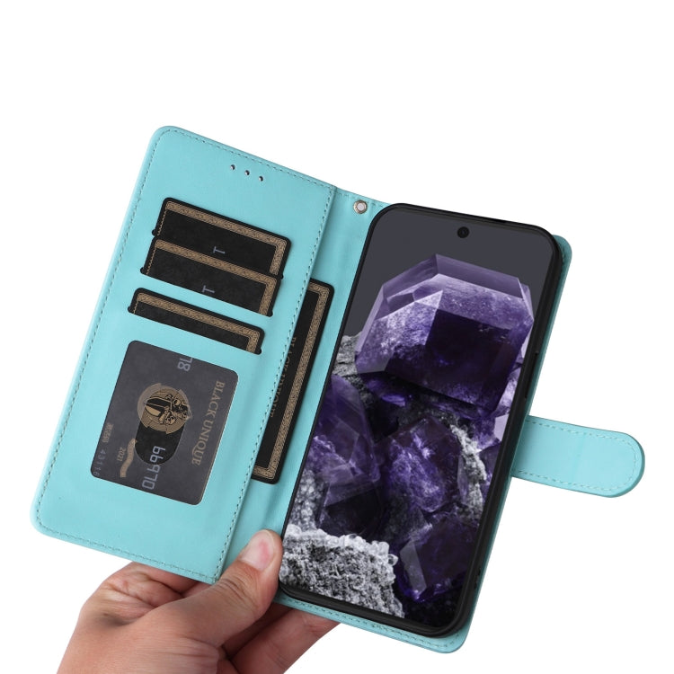 For Google Pixel 9 Diamond Lattice Leather Flip Phone Case(Mint Green) - Google Cases by PMC TechLife | Online Shopping South Africa | PMC TechLife | Buy Now Pay Later Mobicred