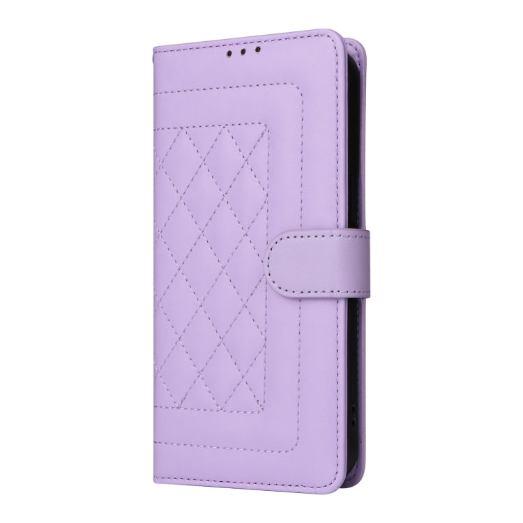 For Google Pixel 9 Diamond Lattice Leather Flip Phone Case(Light Purple) - Google Cases by PMC TechLife | Online Shopping South Africa | PMC TechLife | Buy Now Pay Later Mobicred