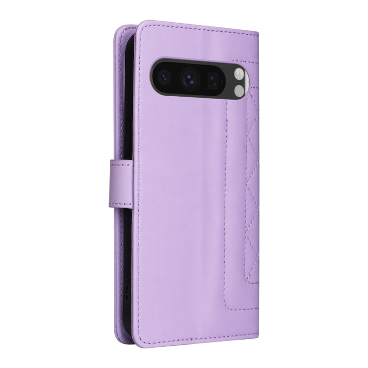 For Google Pixel 9 Diamond Lattice Leather Flip Phone Case(Light Purple) - Google Cases by PMC TechLife | Online Shopping South Africa | PMC TechLife | Buy Now Pay Later Mobicred