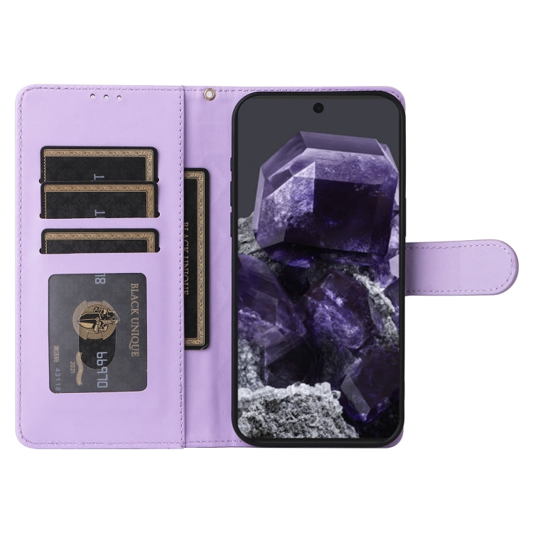 For Google Pixel 9 Diamond Lattice Leather Flip Phone Case(Light Purple) - Google Cases by PMC TechLife | Online Shopping South Africa | PMC TechLife | Buy Now Pay Later Mobicred