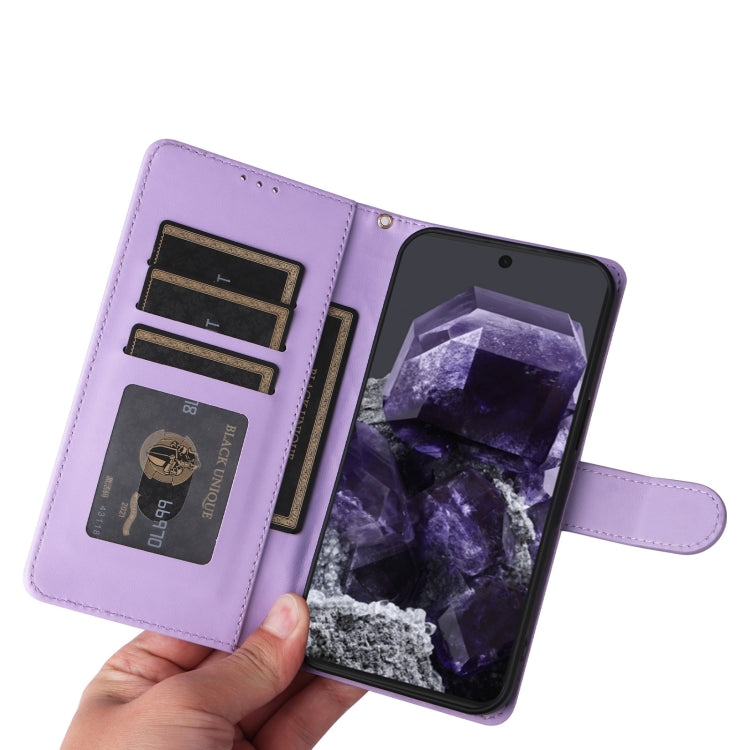 For Google Pixel 9 Diamond Lattice Leather Flip Phone Case(Light Purple) - Google Cases by PMC TechLife | Online Shopping South Africa | PMC TechLife | Buy Now Pay Later Mobicred