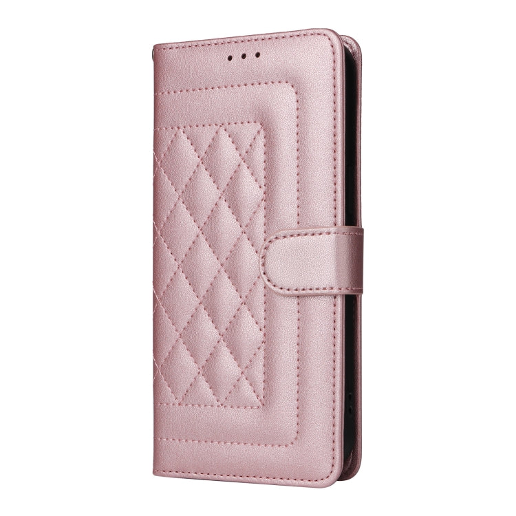 For Google Pixel 9 Diamond Lattice Leather Flip Phone Case(Rose Gold) - Google Cases by PMC TechLife | Online Shopping South Africa | PMC TechLife | Buy Now Pay Later Mobicred
