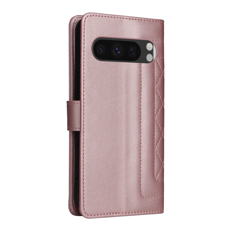For Google Pixel 9 Diamond Lattice Leather Flip Phone Case(Rose Gold) - Google Cases by PMC TechLife | Online Shopping South Africa | PMC TechLife | Buy Now Pay Later Mobicred