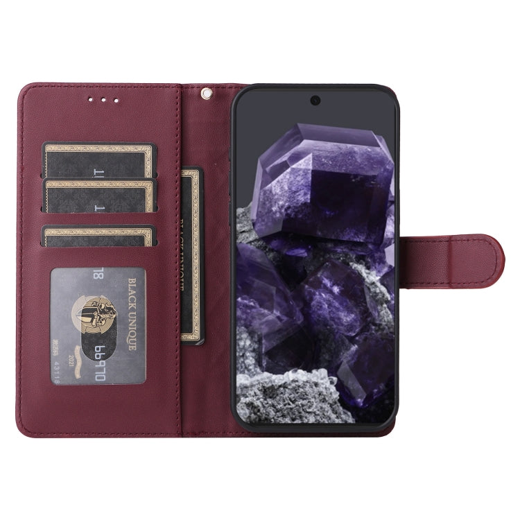 For Google Pixel 9 Pro Diamond Lattice Leather Flip Phone Case(Wine Red) - Google Cases by PMC Jewellery | Online Shopping South Africa | PMC Jewellery | Buy Now Pay Later Mobicred