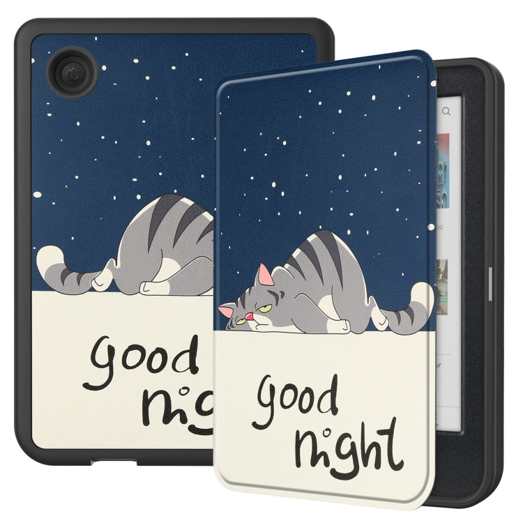 For KOBO Clara Colour 2024 / BW Painted Voltage Caster TPU Leather Smart Tablet Case(Lazy Cat) - Others by PMC Jewellery | Online Shopping South Africa | PMC Jewellery | Buy Now Pay Later Mobicred