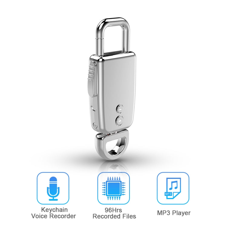 JNN S20 Zinc Alloy Keychain Voice Recorder, Memory:4GB(Silver) - free shipping - PMC TechLife - Order now!