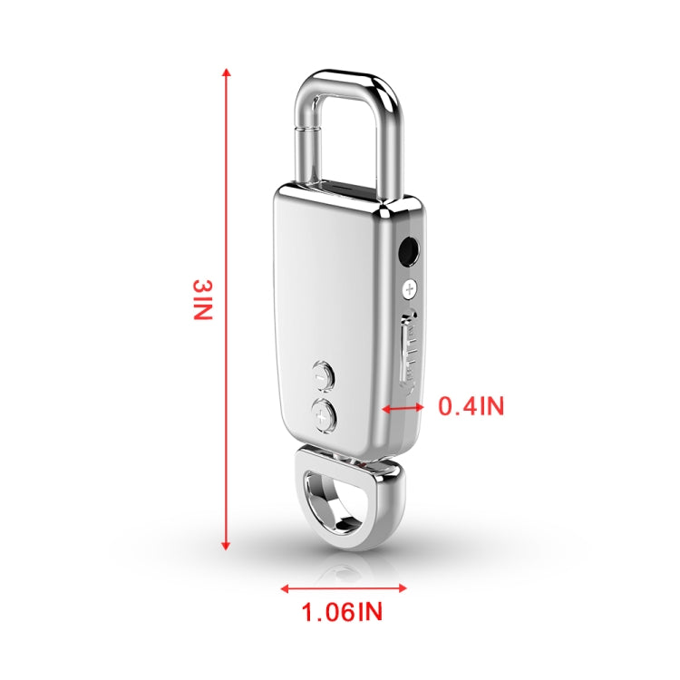 JNN S20 Zinc Alloy Keychain Voice Recorder, Memory:8GB(Silver) - free shipping - PMC TechLife - Order now!