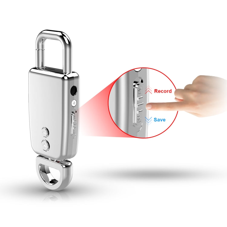 JNN S20 Zinc Alloy Keychain Voice Recorder, Memory:8GB(Silver) - free shipping - PMC TechLife - Order now!
