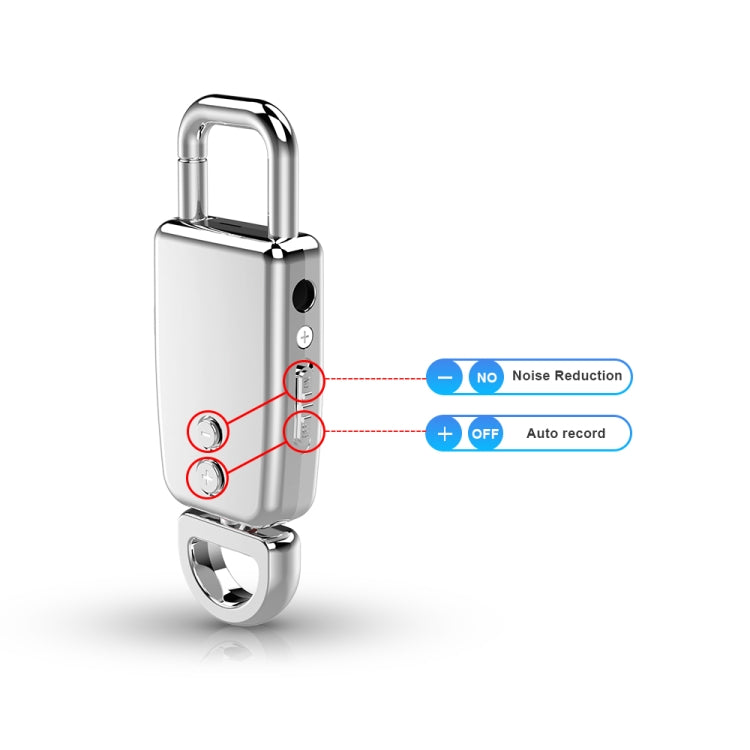 JNN S20 Zinc Alloy Keychain Voice Recorder, Memory:8GB(Silver) - free shipping - PMC TechLife - Order now!