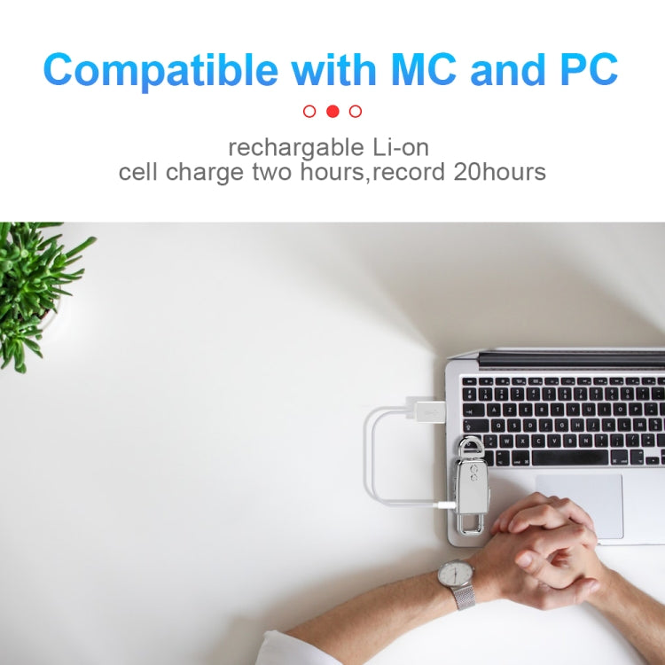 JNN S20 Zinc Alloy Keychain Voice Recorder, Memory:16GB(Silver) - free shipping - PMC TechLife - Order now!