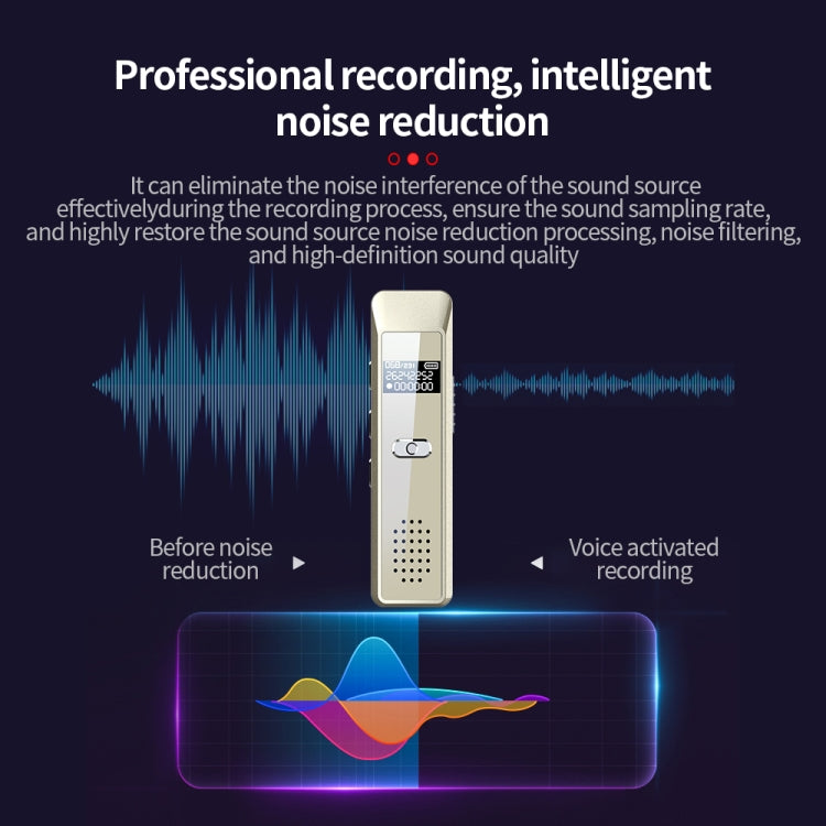 JNN Q7 Mini Portable Voice Recorder with OLED Screen, Memory:8GB(Gold) - free shipping - PMC TechLife - Order now!