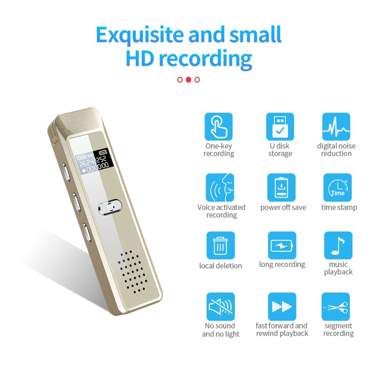 JNN Q7 Mini Portable Voice Recorder with OLED Screen, Memory:16GB(Gold) - Recording Pen by JNN | Online Shopping South Africa | PMC TechLife | Buy Now Pay Later Mobicred