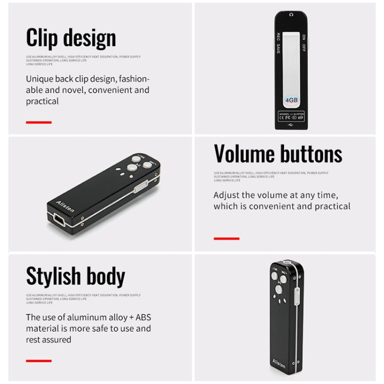 JNN J1 Mini Smart HD Noise Cancelling Voice Recorder, Memory:32GB(Black) - Recording Pen by JNN | Online Shopping South Africa | PMC TechLife | Buy Now Pay Later Mobicred