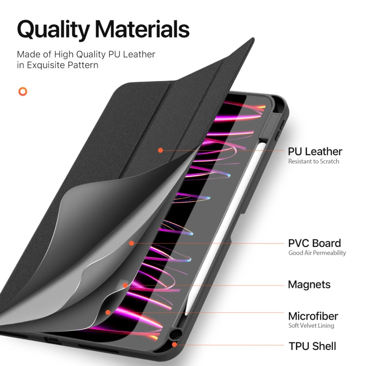 For iPad Pro 11 2024 DUX DUCIS Domo Series Cloth Texture Magnetic Leather Tablet Case(Black) - iPad Pro 11 2024 Cases by DUX DUCIS | Online Shopping South Africa | PMC TechLife | Buy Now Pay Later Mobicred