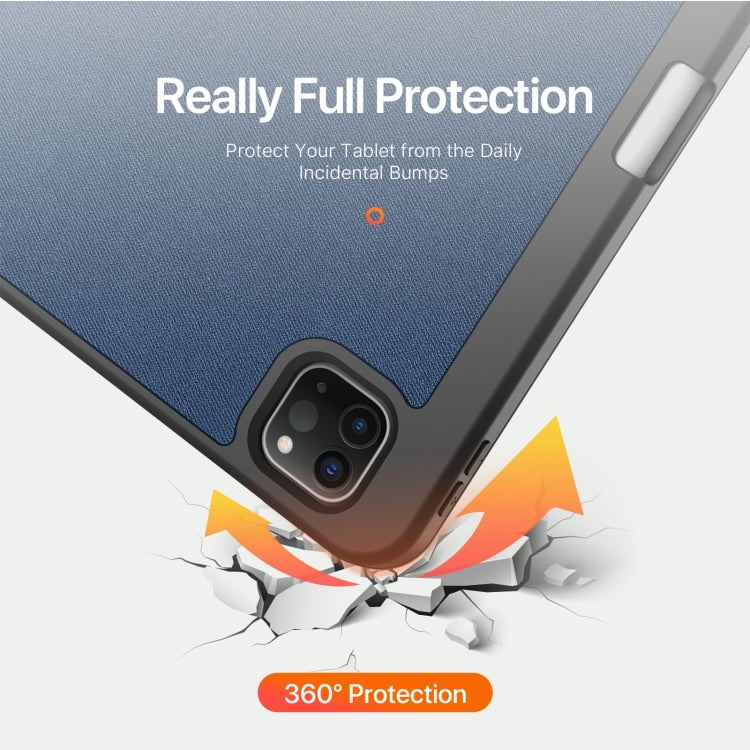 For iPad Pro 11 2024 DUX DUCIS Domo Series Cloth Texture Magnetic Leather Tablet Case(Blue) - iPad Pro 11 2024 Cases by DUX DUCIS | Online Shopping South Africa | PMC TechLife | Buy Now Pay Later Mobicred