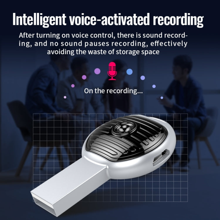 JNN S13 Zinc Alloy U-disk Voice Recorder, Memory:8GB(Silver) - U-Disk Recorder by JNN | Online Shopping South Africa | PMC TechLife | Buy Now Pay Later Mobicred
