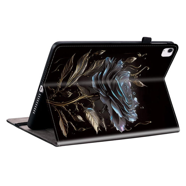 For iPad Air 11 2025 / 2024 Crystal Texture Painted Leather Smart Tablet Case(Black Rose) - iPad Air 11 2025 / 2024 Cases by PMC TechLife | Online Shopping South Africa | PMC TechLife | Buy Now Pay Later Mobicred