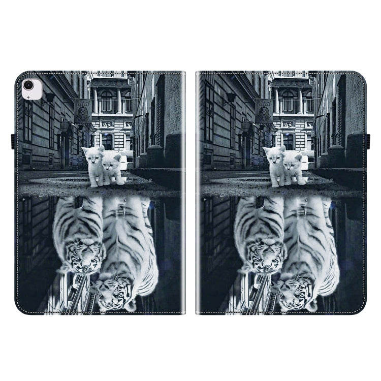 For iPad Air 11 2024 Crystal Texture Painted Leather Smart Tablet Case(Cat Reflection Tiger) - iPad Air 11 2024 Cases by PMC TechLife | Online Shopping South Africa | PMC TechLife | Buy Now Pay Later Mobicred