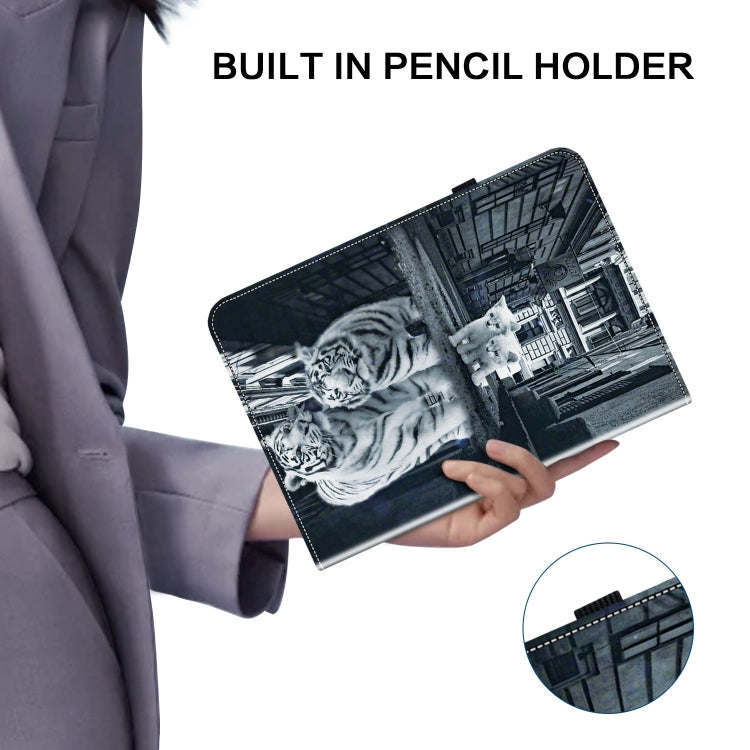 For iPad Pro 11 2024 Crystal Texture Painted Leather Smart Tablet Case(Cat Reflection Tiger) - iPad Pro 11 2024 Cases by PMC TechLife | Online Shopping South Africa | PMC TechLife | Buy Now Pay Later Mobicred