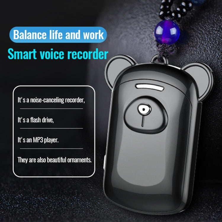 JNN Q6 Bear Smart Noise Cancelling Voice Recorder, Memory:8GB(Black) - free shipping - PMC TechLife - Order now!