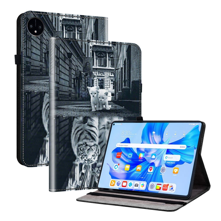 For Huawei MatePad Pro 11 2022 Crystal Texture Painted Leather Smart Tablet Case(Cat Reflection Tiger) - Huawei by PMC TechLife | Online Shopping South Africa | PMC TechLife | Buy Now Pay Later Mobicred