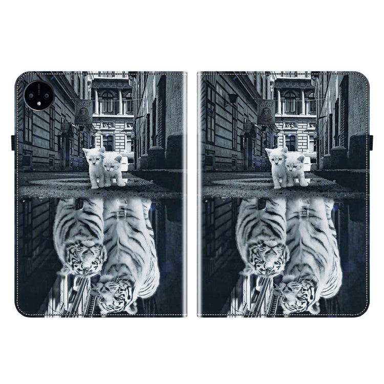For Huawei MatePad Pro 11 2022 Crystal Texture Painted Leather Smart Tablet Case(Cat Reflection Tiger) - Huawei by PMC TechLife | Online Shopping South Africa | PMC TechLife | Buy Now Pay Later Mobicred