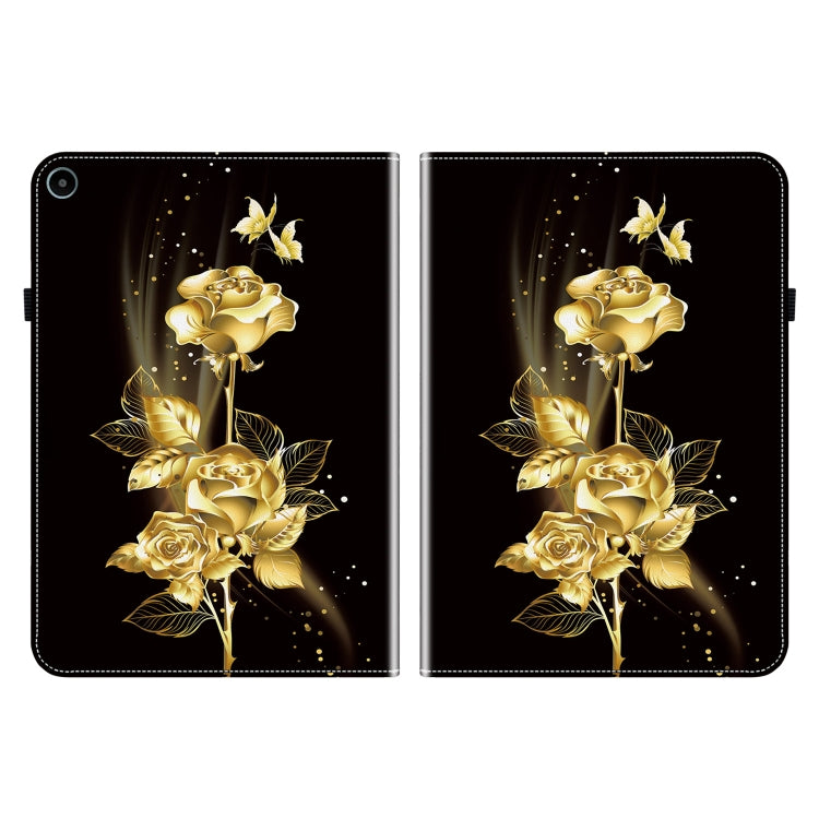 For Huawei MatePad SE 10.4 Crystal Texture Painted Leather Smart Tablet Case(Gold Butterfly Rose) - Huawei by PMC TechLife | Online Shopping South Africa | PMC TechLife | Buy Now Pay Later Mobicred