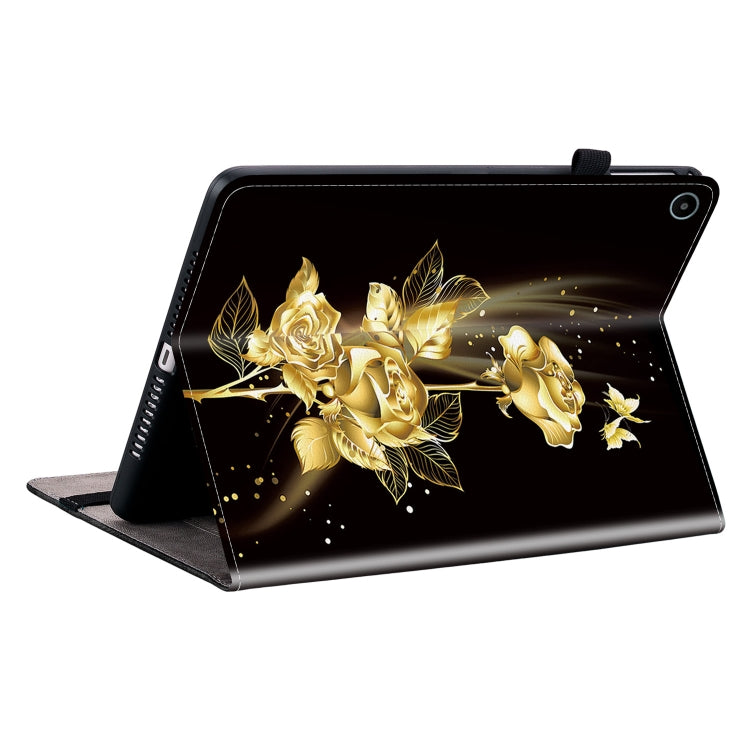 For Huawei MatePad SE 10.4 Crystal Texture Painted Leather Smart Tablet Case(Gold Butterfly Rose) - Huawei by PMC TechLife | Online Shopping South Africa | PMC TechLife | Buy Now Pay Later Mobicred