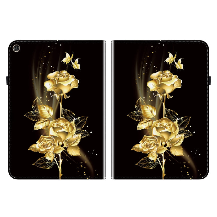 For Huawei MatePad T 10s / Enjoy Tablet 2 Crystal Texture Painted Leather Smart Tablet Case(Gold Butterfly Rose) - Huawei by PMC TechLife | Online Shopping South Africa | PMC TechLife | Buy Now Pay Later Mobicred