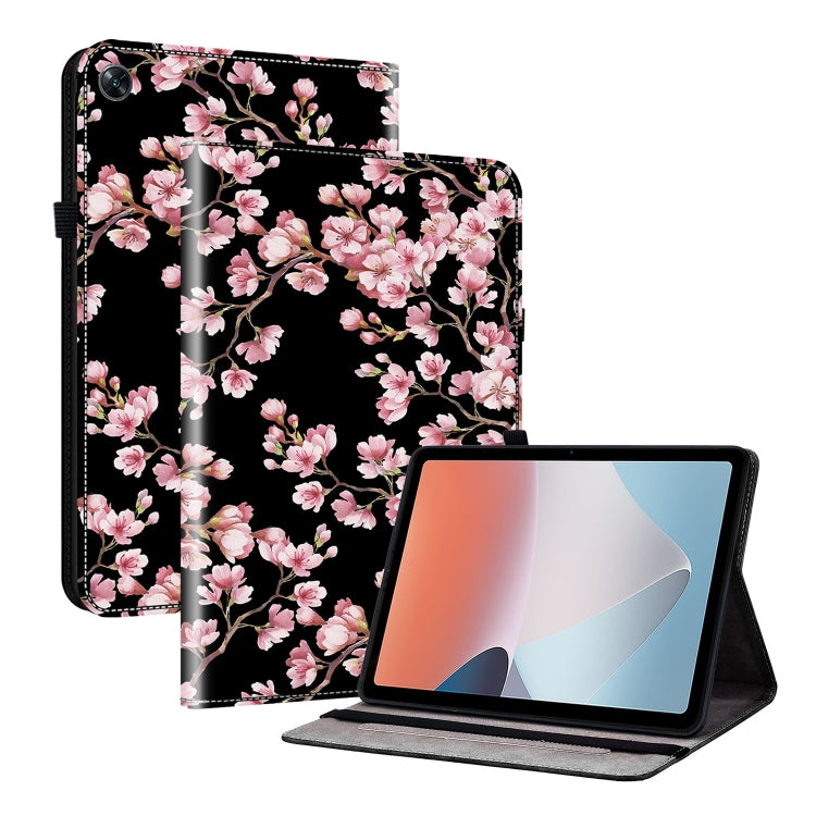 For OPPO Pad Air Crystal Texture Painted Leather Tablet Case(Plum Bossom) - OPPO by PMC TechLife | Online Shopping South Africa | PMC TechLife | Buy Now Pay Later Mobicred