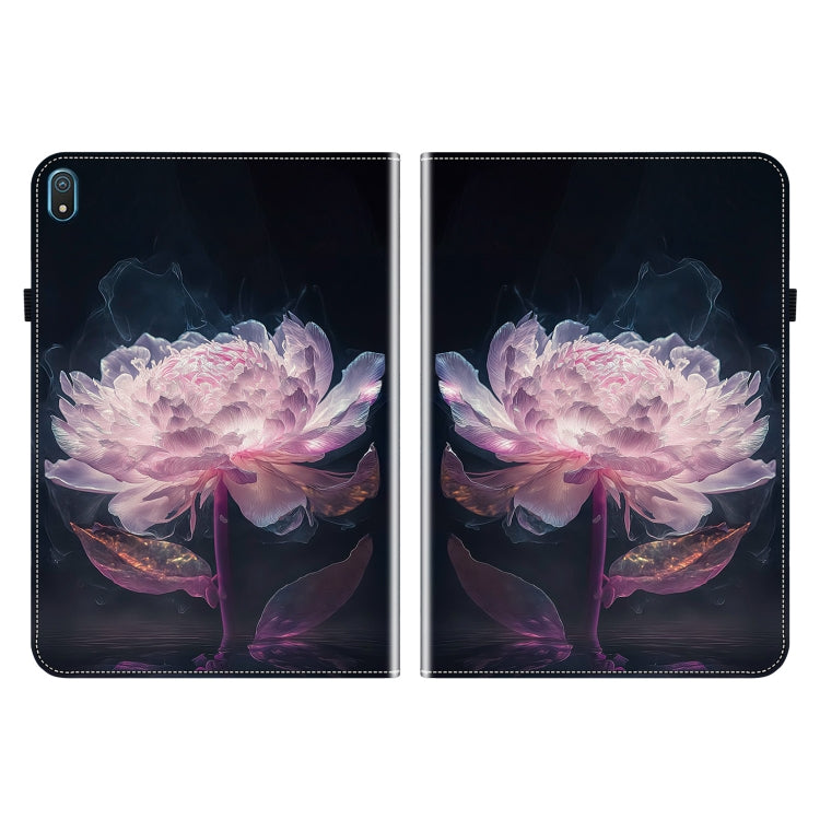 For Nokia T20 10.4 2021 Crystal Texture Painted Leather Tablet Case(Purple Peony) - Nokia by PMC TechLife | Online Shopping South Africa | PMC TechLife | Buy Now Pay Later Mobicred