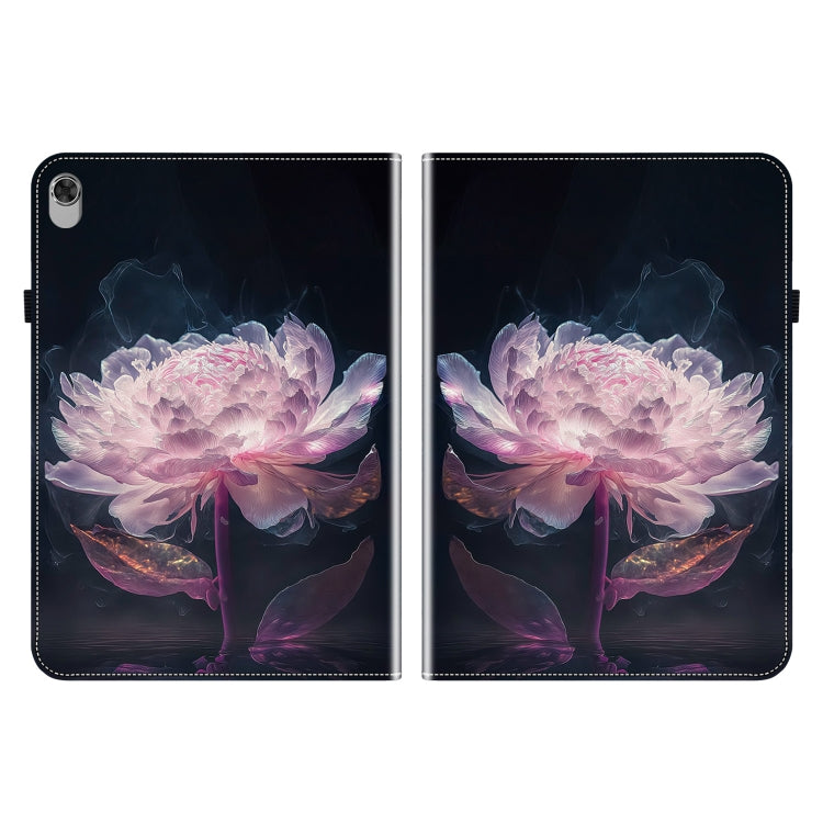For Lenovo M10 Plus 10.3 Crystal Texture Painted Leather Tablet Case(Purple Peony) - Lenovo by PMC TechLife | Online Shopping South Africa | PMC TechLife | Buy Now Pay Later Mobicred