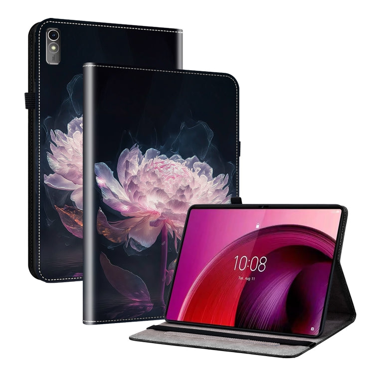 For Lenovo Tab M10 5G 2023 Crystal Texture Painted Leather Tablet Case(Purple Peony) - Lenovo by PMC TechLife | Online Shopping South Africa | PMC TechLife | Buy Now Pay Later Mobicred