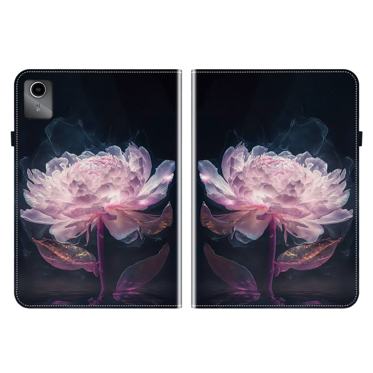 For Lenovo Tab M11/ Xiaoxin Pad 11 2024 Crystal Texture Painted Leather Tablet Case(Purple Peony) - Lenovo by PMC TechLife | Online Shopping South Africa | PMC TechLife | Buy Now Pay Later Mobicred
