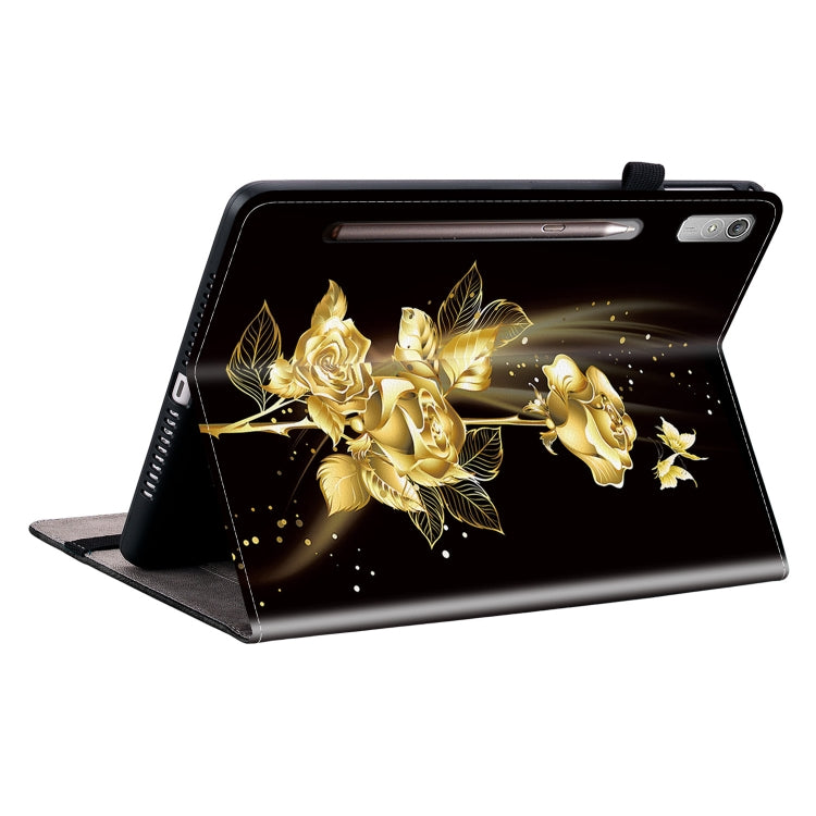 For Lenovo Tab P11 Pro Gen 2 11.2 Crystal Texture Painted Leather Tablet Case(Gold Butterfly Rose) - Lenovo by PMC TechLife | Online Shopping South Africa | PMC TechLife | Buy Now Pay Later Mobicred
