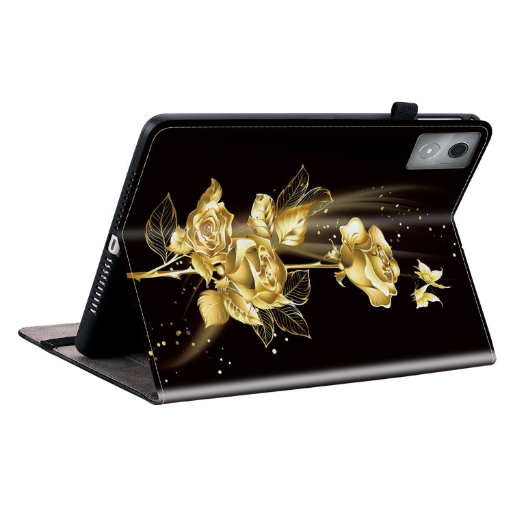 For Lenovo Tab K11 Plus Crystal Texture Painted Leather Tablet Case(Gold Butterfly Rose) - Lenovo by PMC TechLife | Online Shopping South Africa | PMC TechLife | Buy Now Pay Later Mobicred