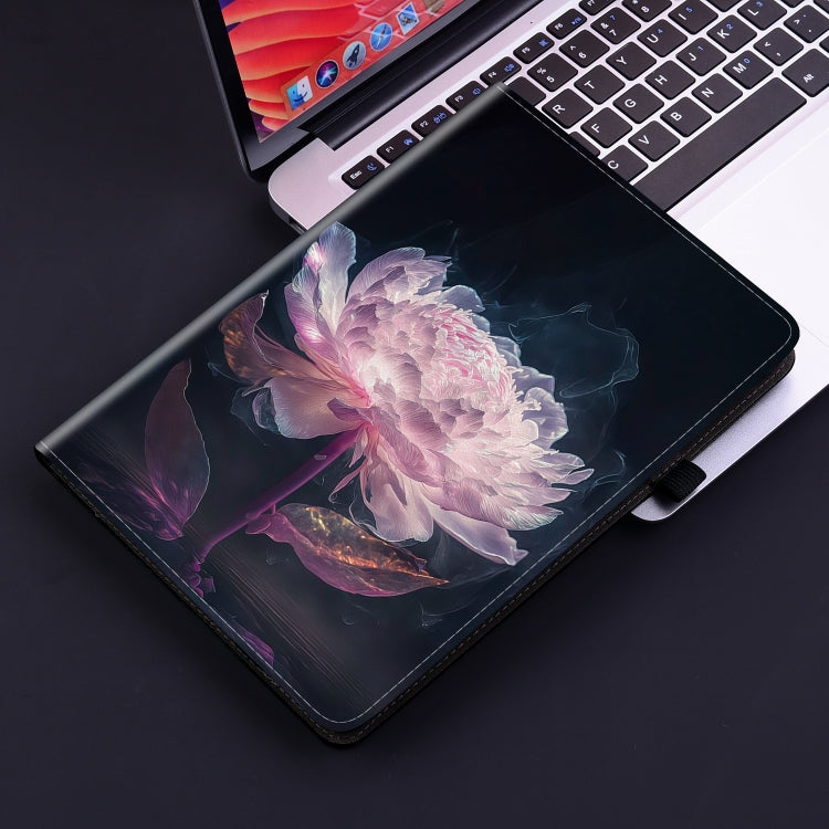 For Lenovo Tab K11 Plus Crystal Texture Painted Leather Tablet Case(Purple Peony) - Lenovo by PMC TechLife | Online Shopping South Africa | PMC TechLife | Buy Now Pay Later Mobicred
