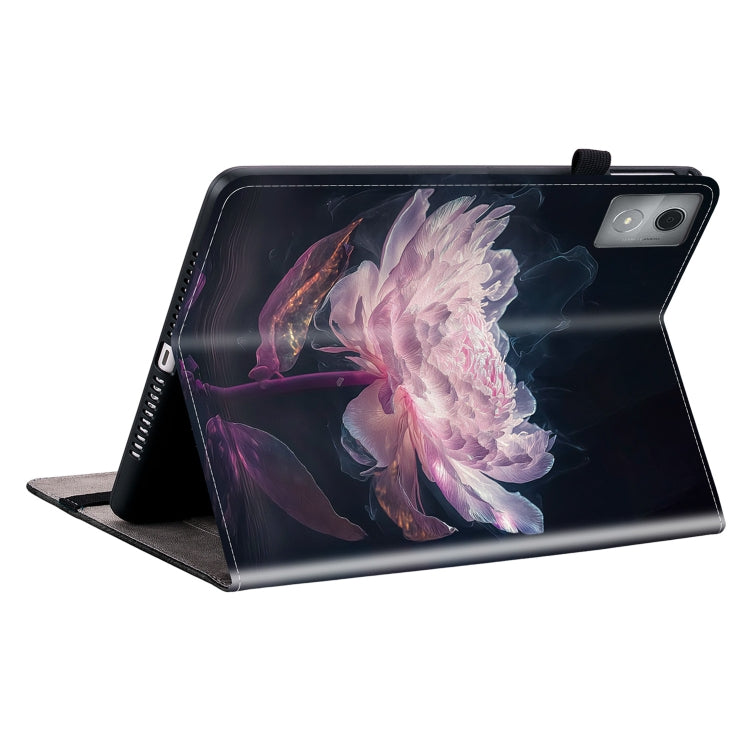 For Lenovo Tab K11 Plus Crystal Texture Painted Leather Tablet Case(Purple Peony) - Lenovo by PMC TechLife | Online Shopping South Africa | PMC TechLife | Buy Now Pay Later Mobicred