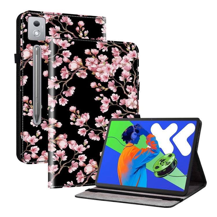 For Lenovo Tab P12 12.7 2025 Crystal Texture Painted Leather Tablet Case(Plum Bossom) - free shipping - PMC TechLife - Order now!