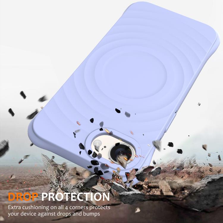 For iPhone 16e Wave Texture MagSafe Magnetic Liquid Silicone Phone Case(Purple) - iPhone 16e Cases by PMC TechLife | Online Shopping South Africa | PMC TechLife | Buy Now Pay Later Mobicred